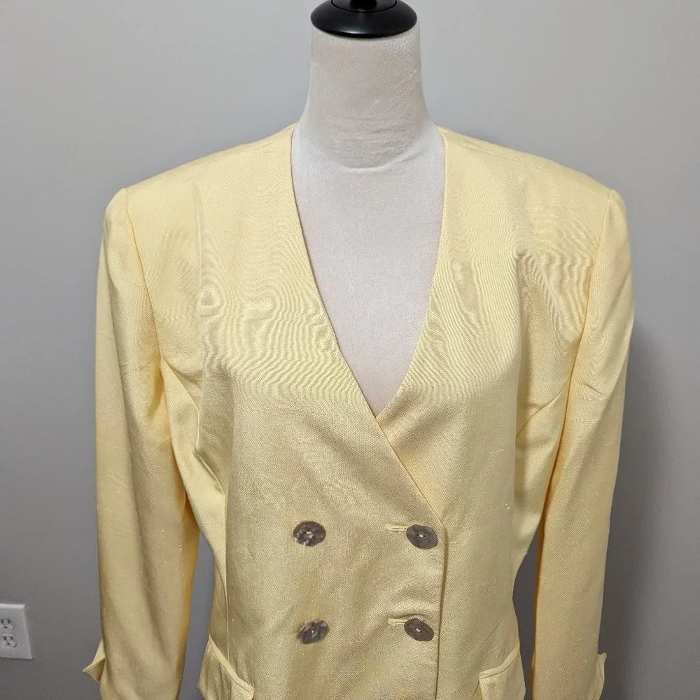 NEW CHRISTIAN DIOR Vintage Silk Blazer V- neck Jacket